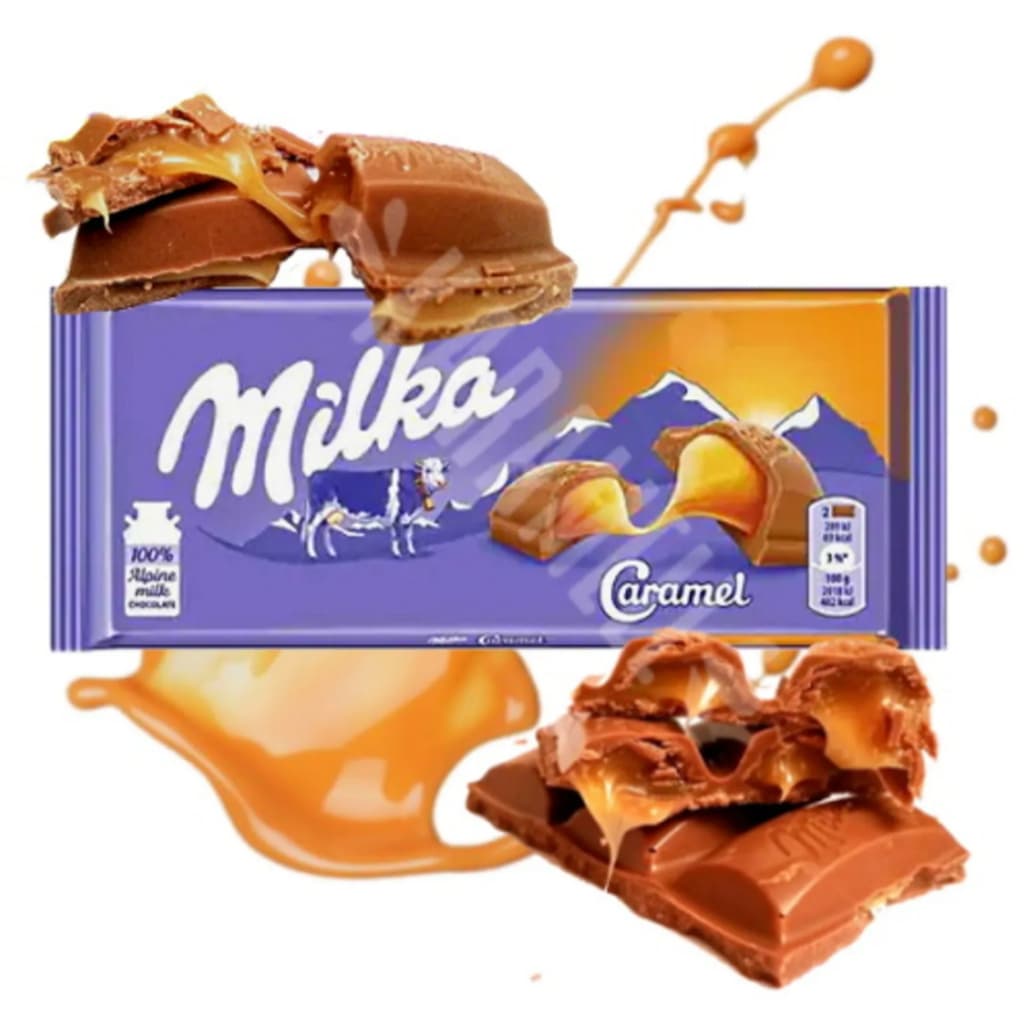 Milka Caramel - Chocolate Recheado Com Caramelo - Importado Polônia