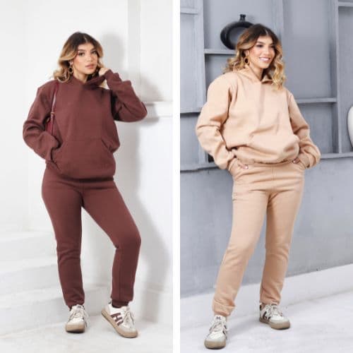 Kit 2 Conjuntos De Moletom Feminino Flanelado Não dá Bolinha