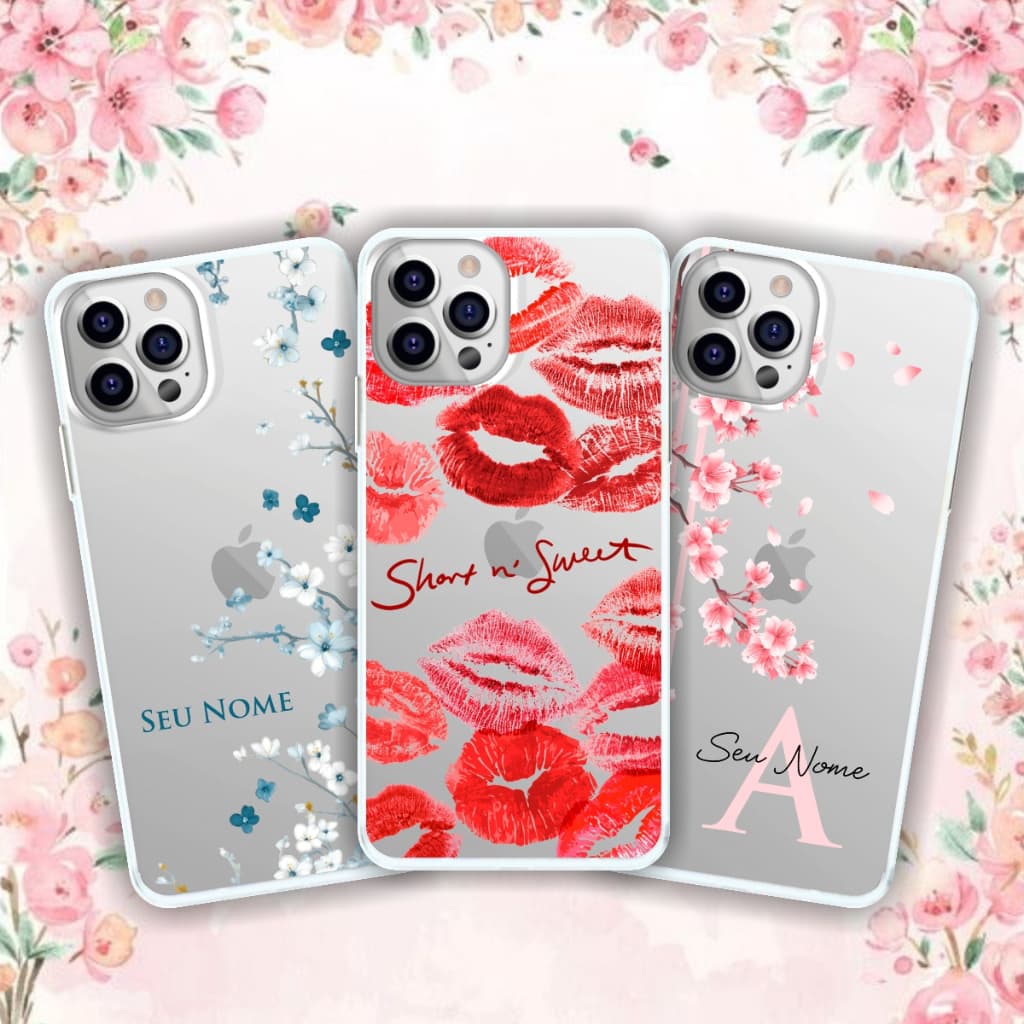 Capa de Celular Flores com seu nome Personalizada Capinha de Celular