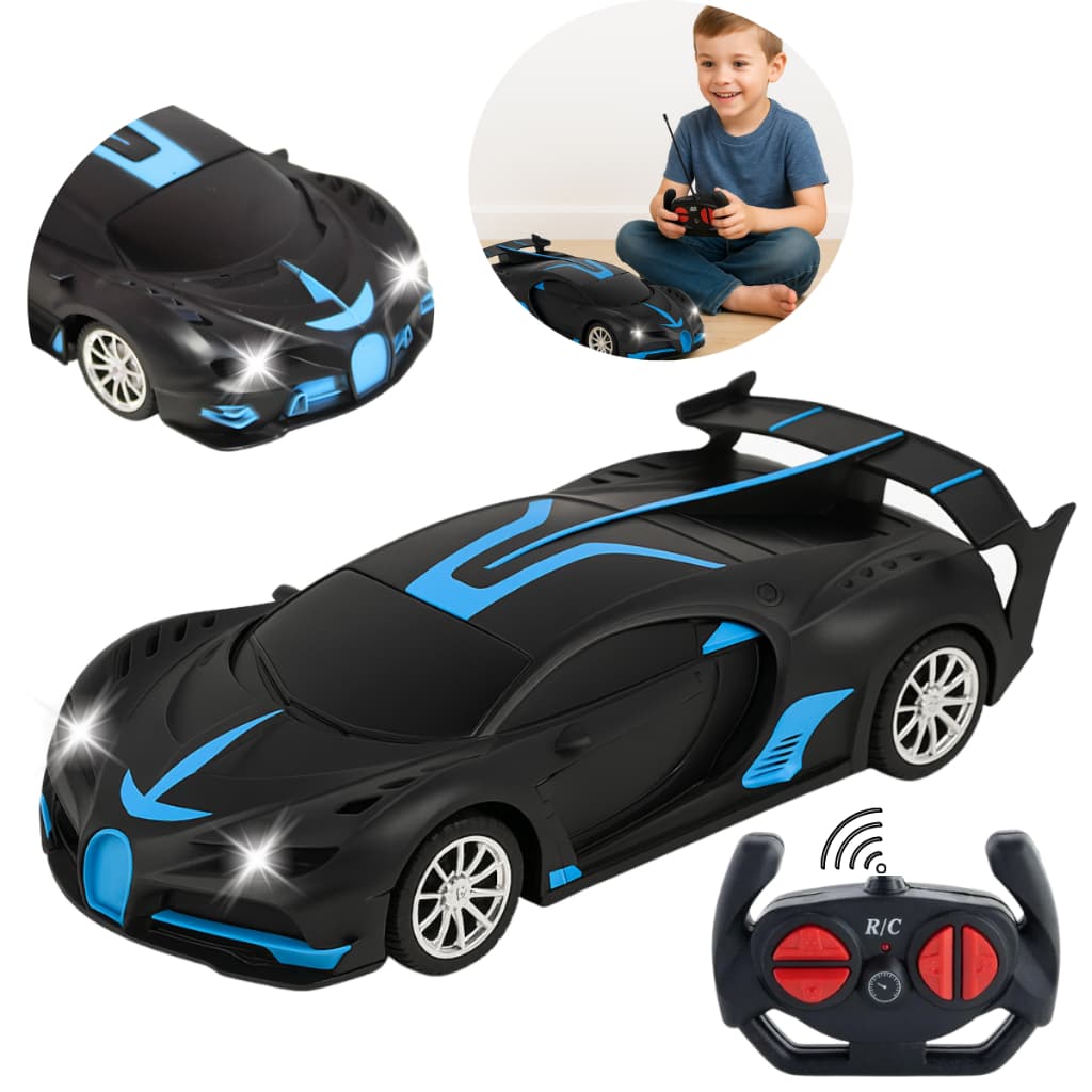 Carrinho De Controle Remoto Preto Com Farol Linha Premium Top