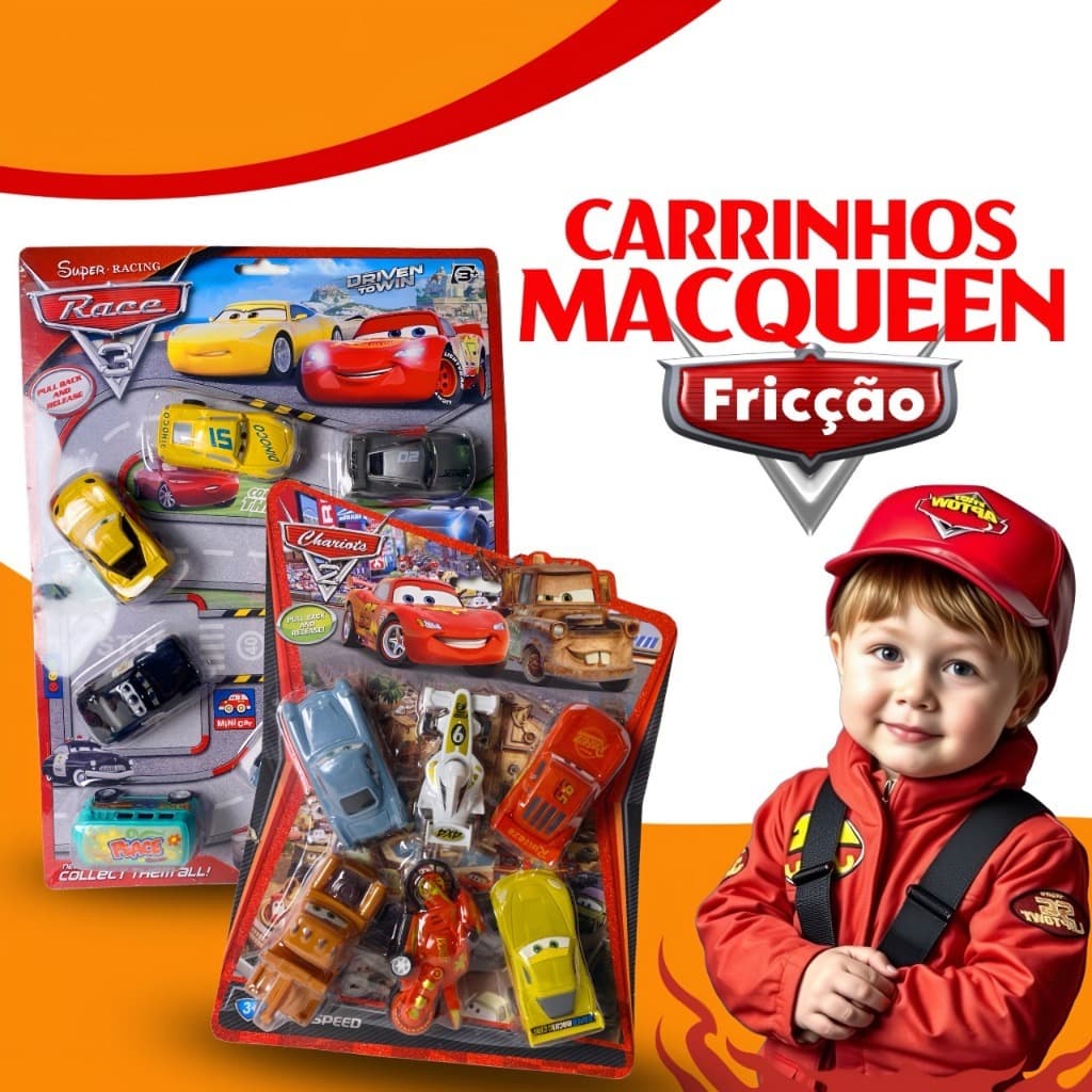 Kit 6/8 Carrinhos Fricção Filme Carros 3 Mcqueen E Sua Turma Brinquedo Infantil