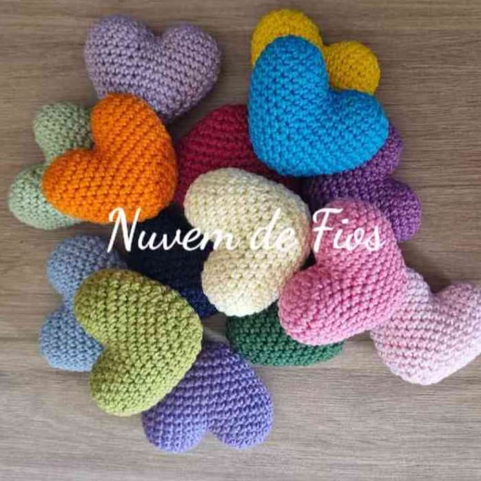Kit Corações em crochê/amigurumi - AMIG_0015