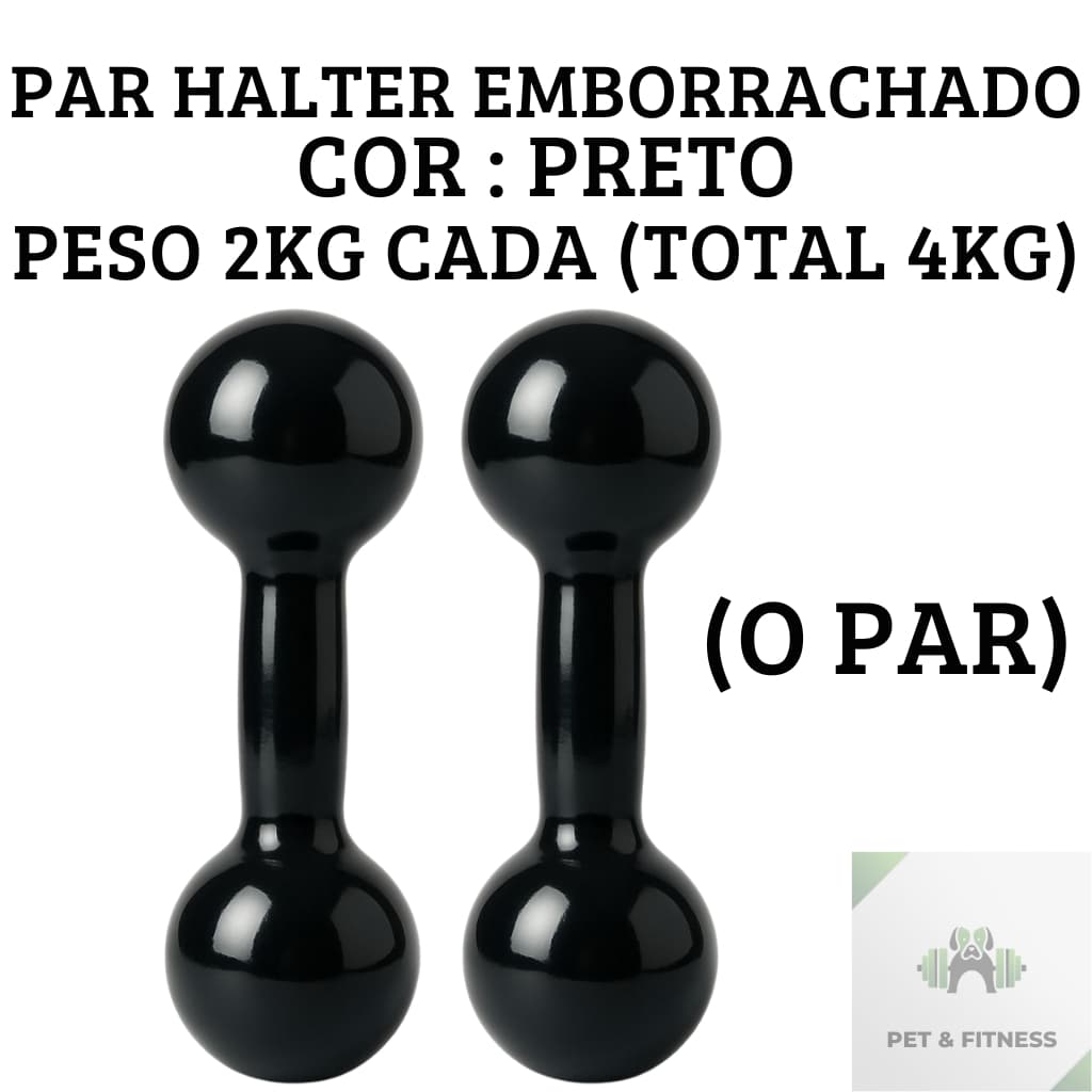 Halter 2kg o Par total 4kg Emborrachados Ferro Fundido Treino Em Casa Peso de Academia Promoção