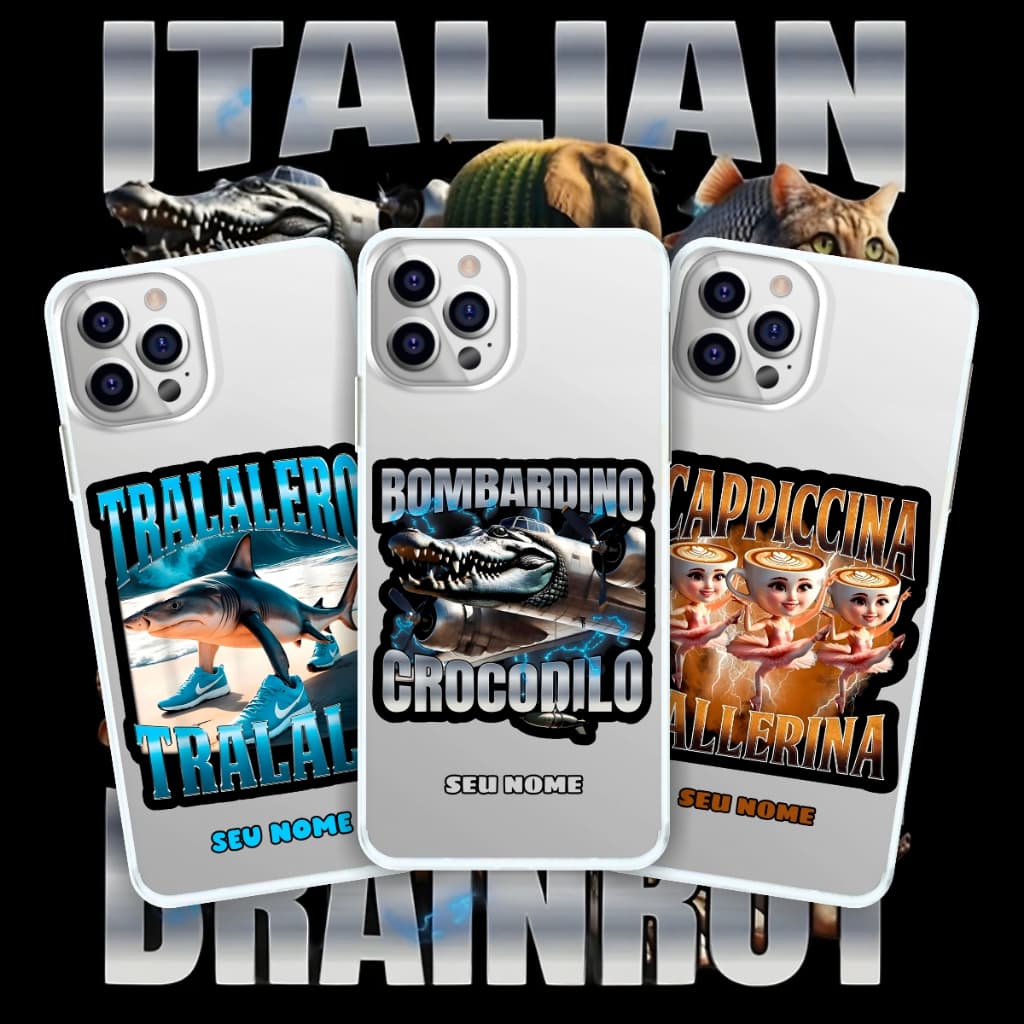 Capa de Celular Brainrot tung tung tung sahur Transparente Personalizada Capinha de Celular