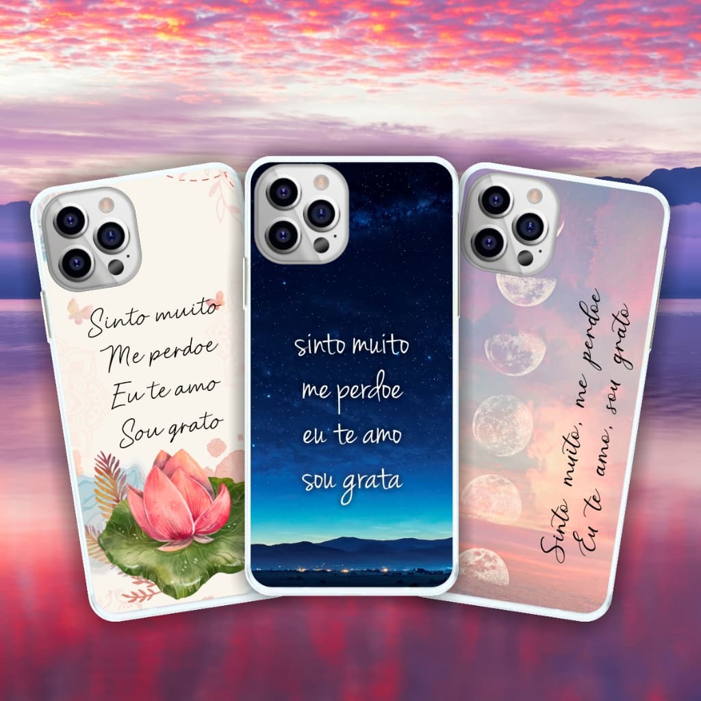 Capa de Celular Ho'oponopono Sinto Muito Me Perdoe eu Te Amo Personalizada Capinha de Celular