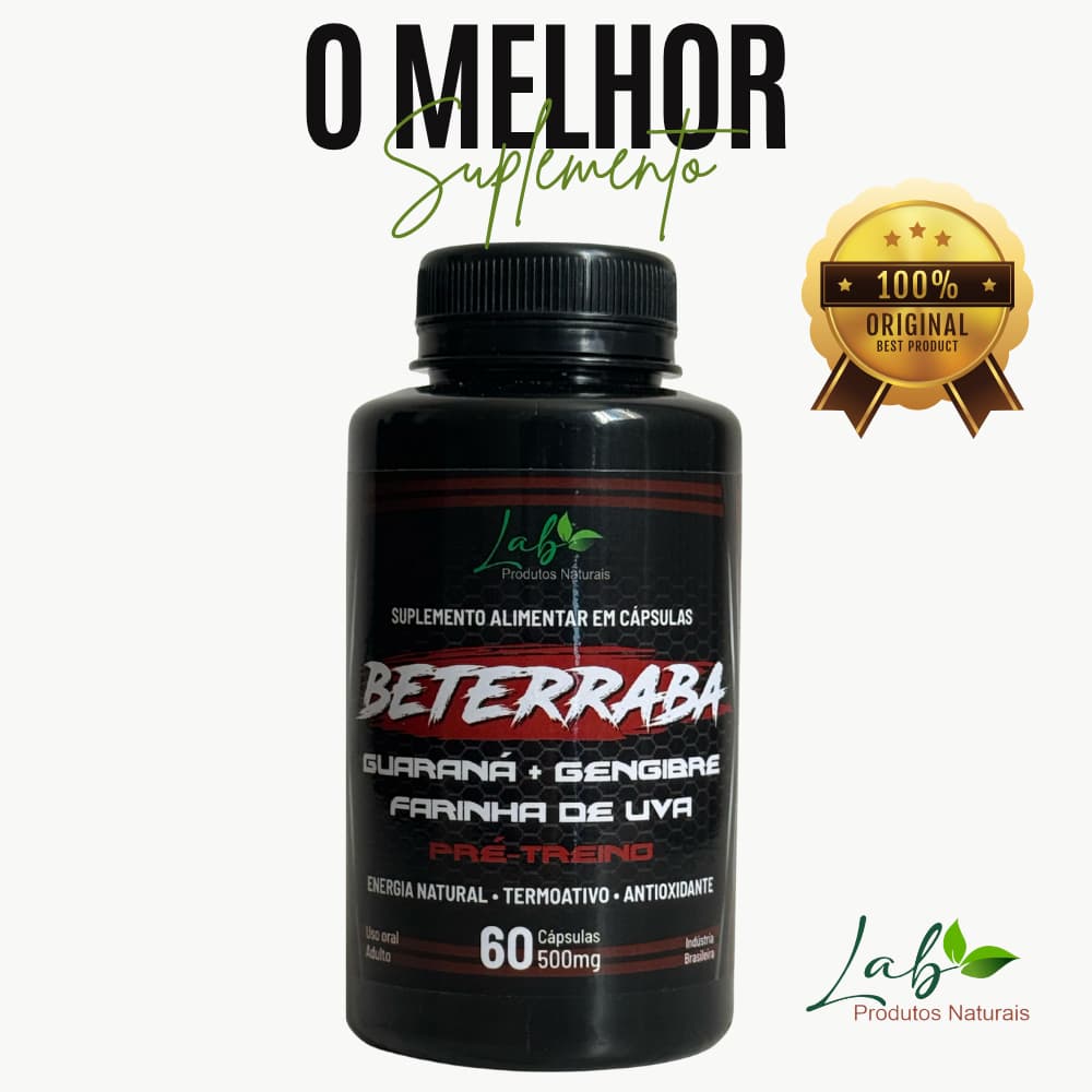 Pré treino - Beterraba + Farinha de uva + Guaraná + Gengibre