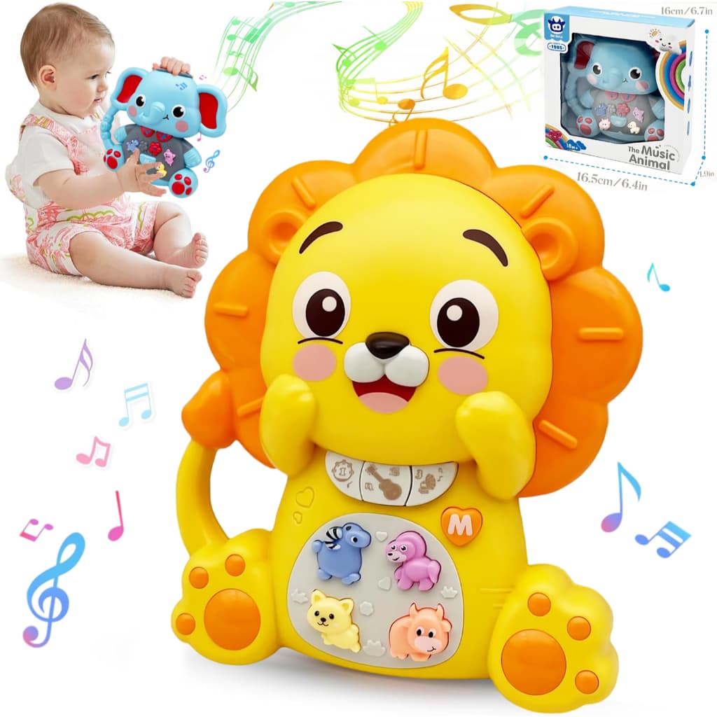 Brinquedos de música eletrônica para bebês Elefante Leão Brinquedos sensoriais interativos educativos Brinquedo musical