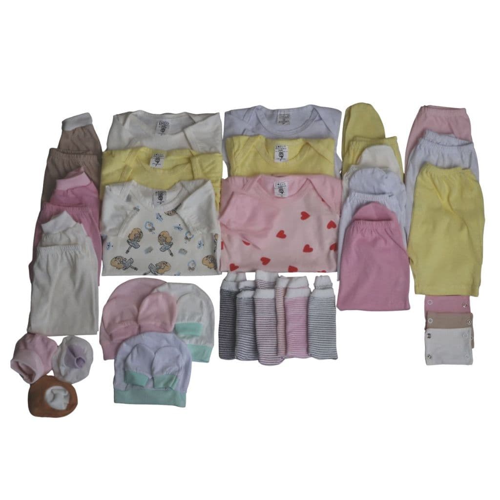 Kit 36 Peças Enxoval Bebê Maternidade Menina e Menino 100% Algodão