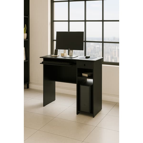 Mesa Para Computador e Notebook Gamer com gaveta e nicho Tokio cor Preto - MJM Casa dos Móveis