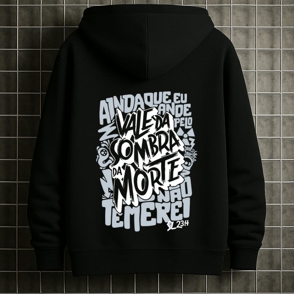 Casaco Moletom Frase Cristã Extended Sizes Homens Gráfico de Streetwear Novo