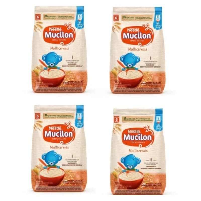 Mucilon Cereal Infantil Multicereais kit 4unidades 180g