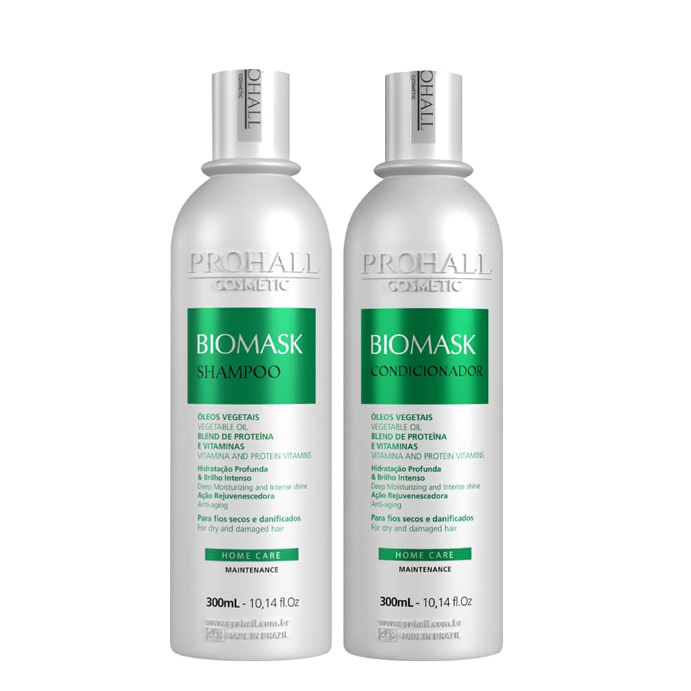 Prohall Kit Shampoo 300ml + Condicionador 300ml Biomask Ultra Hidratante