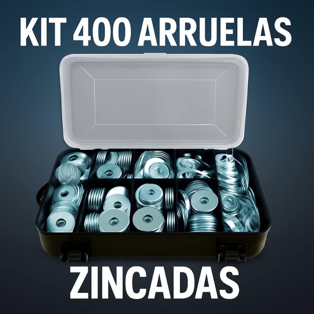 Kit Completo 400 Arruelas Zincadas Sortidas Com Estojo Organizador Portátil E Durável