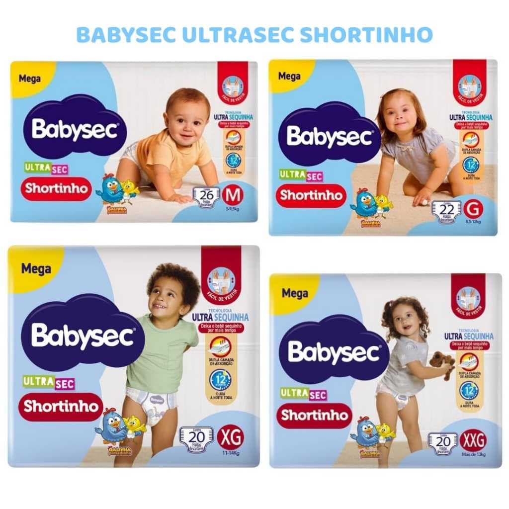 FRALDA BABYSEC ULTRASEC SHORTINHO MEGA - M / G / XG / XXG
