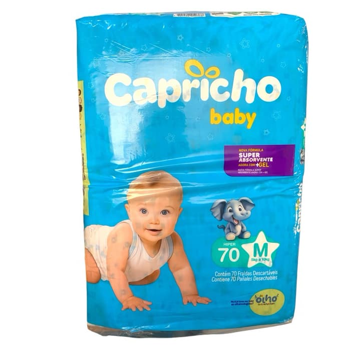Pacotão de Fralda Descartável Capricho Baby Tamanho M/70