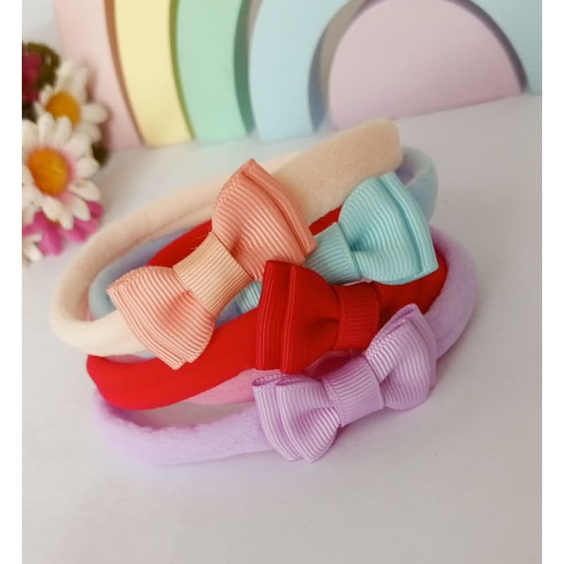 Kit com 5 faixinhas de bebê rn tiara de bebê menina lacinho de bebê enxoval de menina laço recém nascida