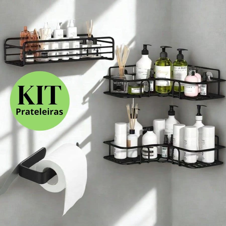 Prateleiras Suporte Com Alto Adesivos Para Parede Banheiro Cozinha Shampoo E Sabonete1/2/4 Pecas