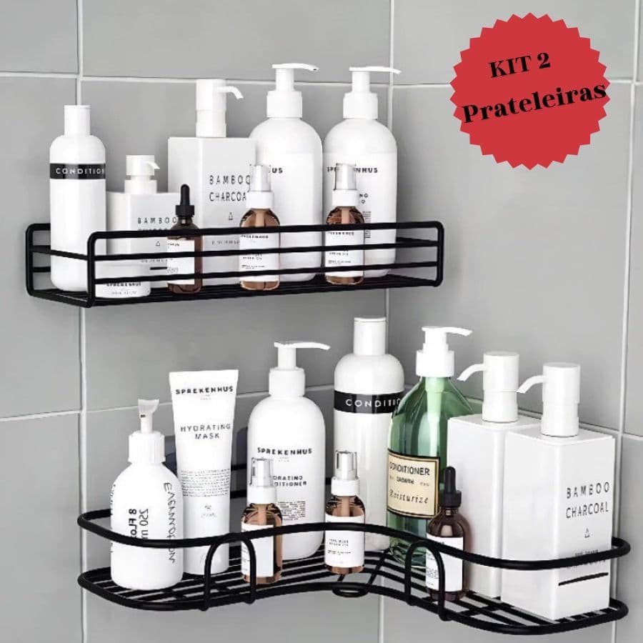 1/2/4 Pecas Prateleiras Suporte Com Alto Adesivos Para Parede Banheiro Cozinha lavanderia Shampoo