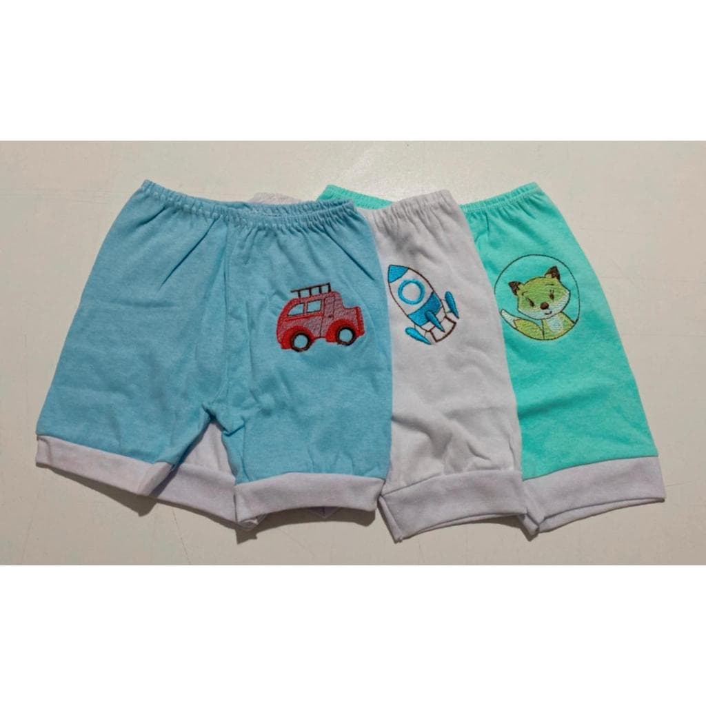 Tapa Fralda Kit 3 Shorts Bebê Recém Nascido 100% Algodão