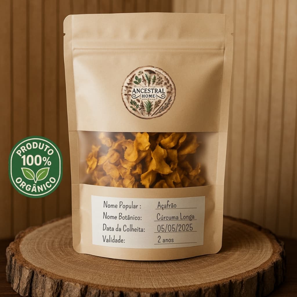 Chá De Raiz De Açafrão Orgânico - Cúrcuma longa linn 20g