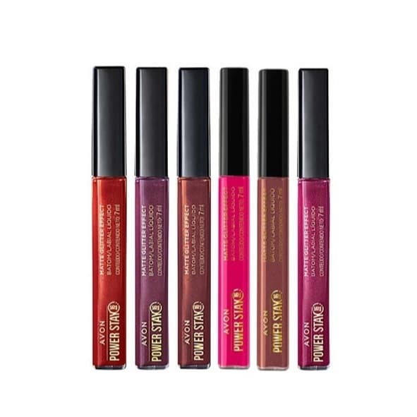 Batom Líquido Matte Glitter Effect Avon Power Stay Cores