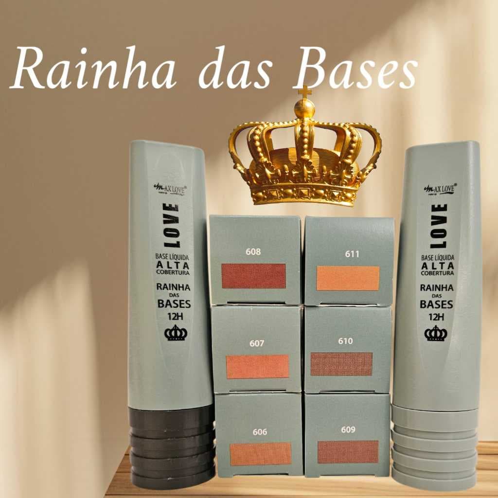 Base Líquida ALTA Cobertura 12H Rainha Max Love #Matte #Maquiagem #Make #Alta cobertura #Acabamento Natural