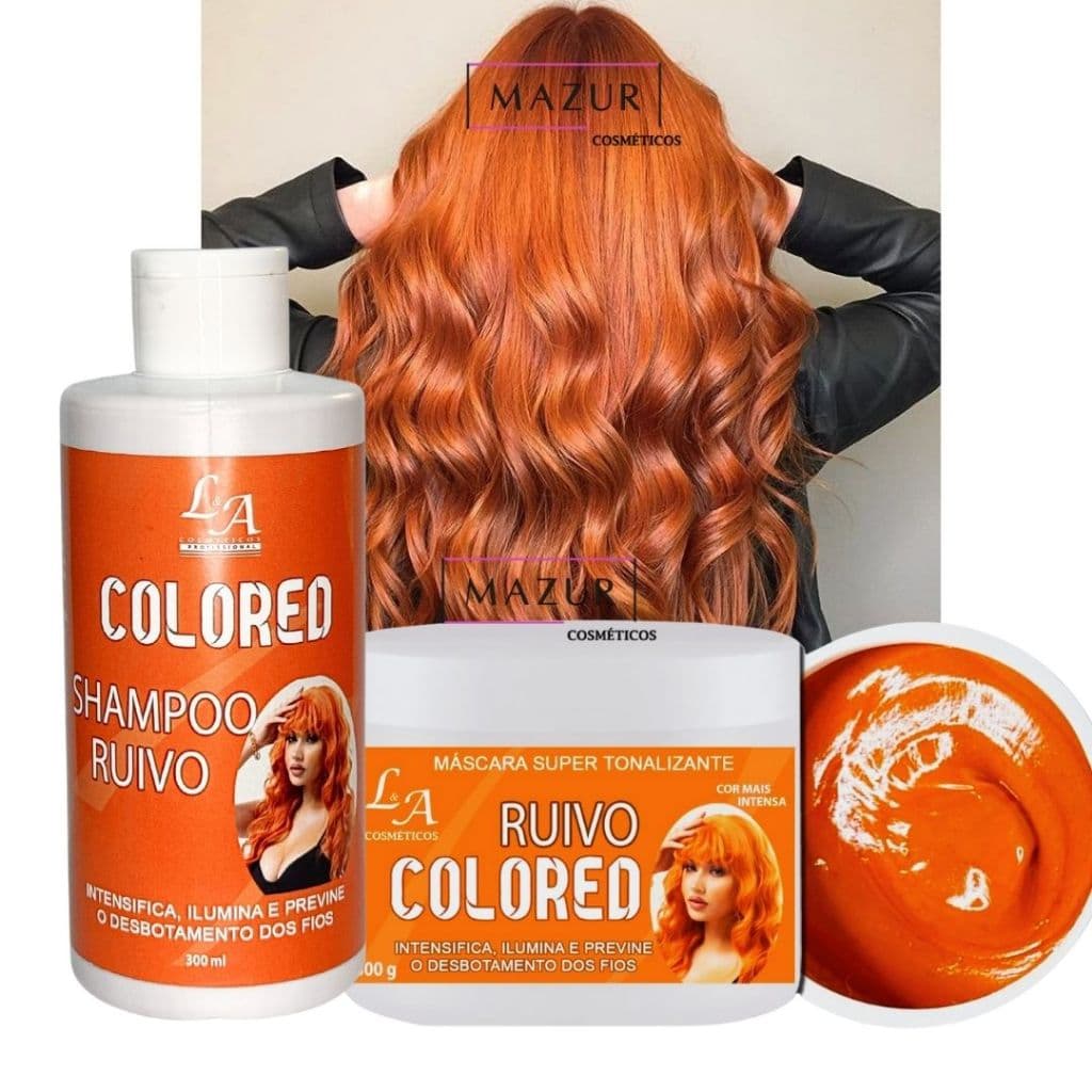 Kit Ruivo Pigmentador  Shampoo Tonalizante + Máscara Hidratante | Brilho e Cor Intensa Raposinha