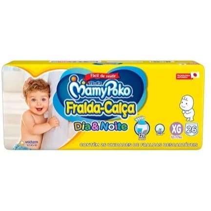 Fraldas Descartáveis Promoção Calça Mamypoko Dia e Noite XG com 26 Unidades