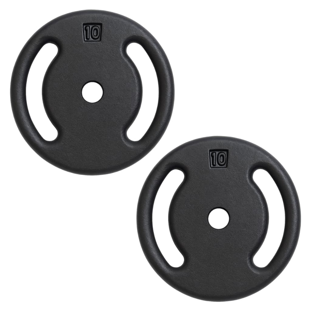 Kit Anilha Pintada 2x10kg Peso Academia P/halter E Barra