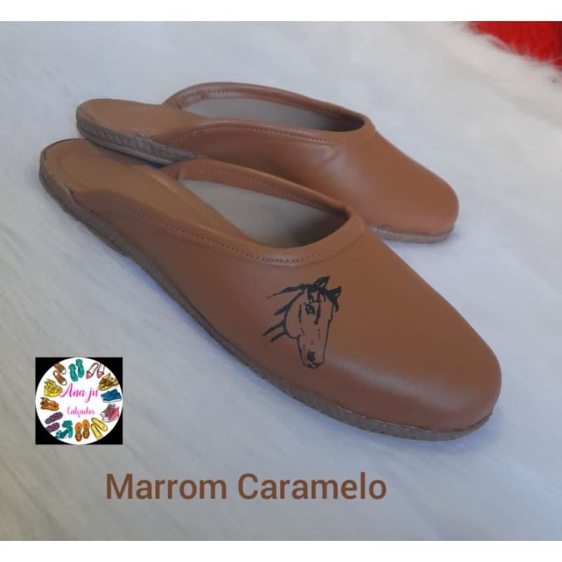 Chinelo campeiro cavalo calçado alpargata gaúcho confortável corino
