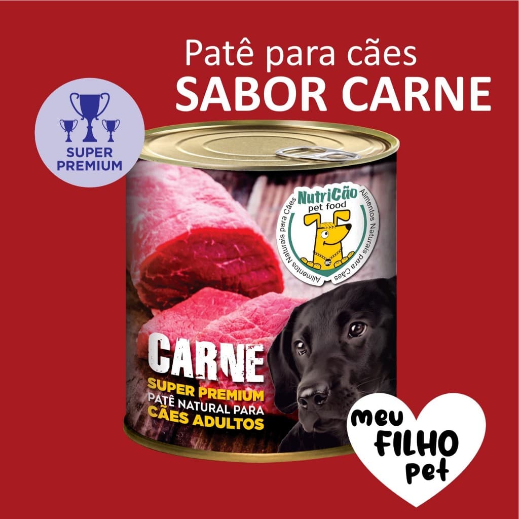 Ração Úmida Patê Natural Cães Adultos Maximo Sabor Carne NutriCão Pet Food Ração Molhada