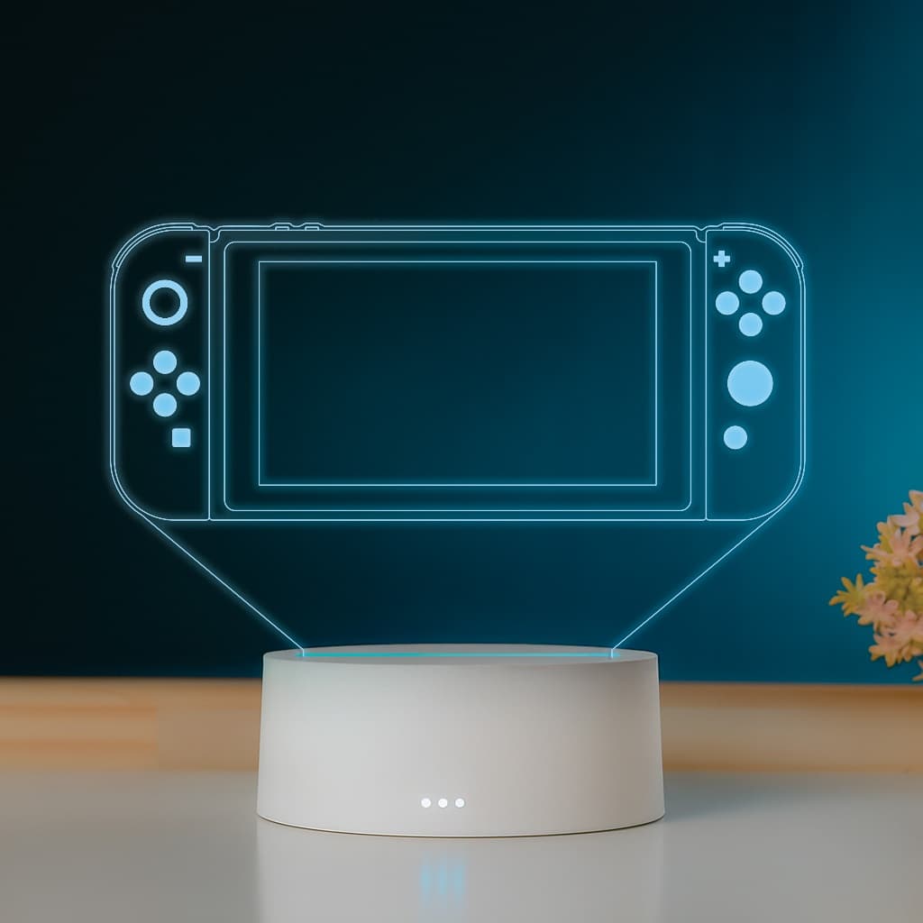 Luminária LED 3D, abajur de mesa, muda de cor, 7 cores diferentes - videogame, controle de videogame