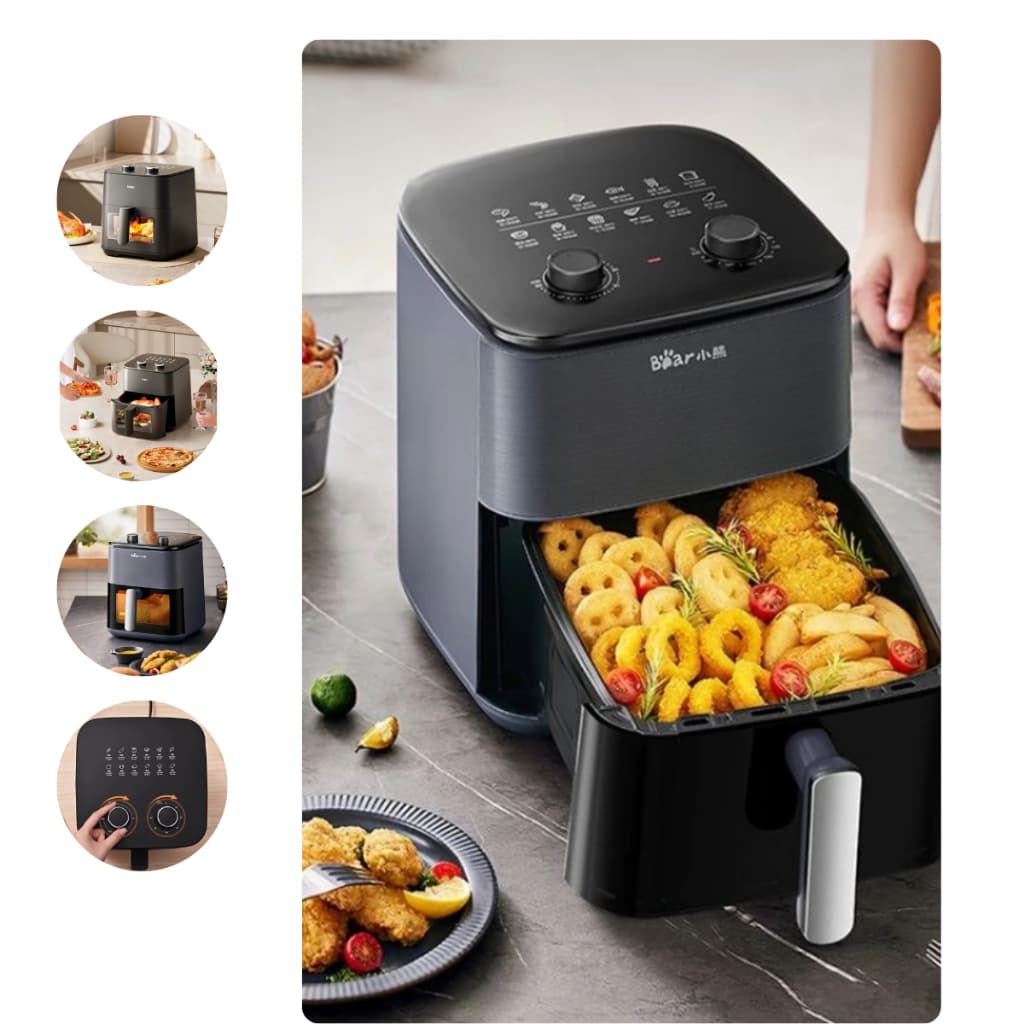 🔥 Air Fryer Elétrica 5L 220V Sem Óleo Preta – Fritadeira Saudável e Rápida