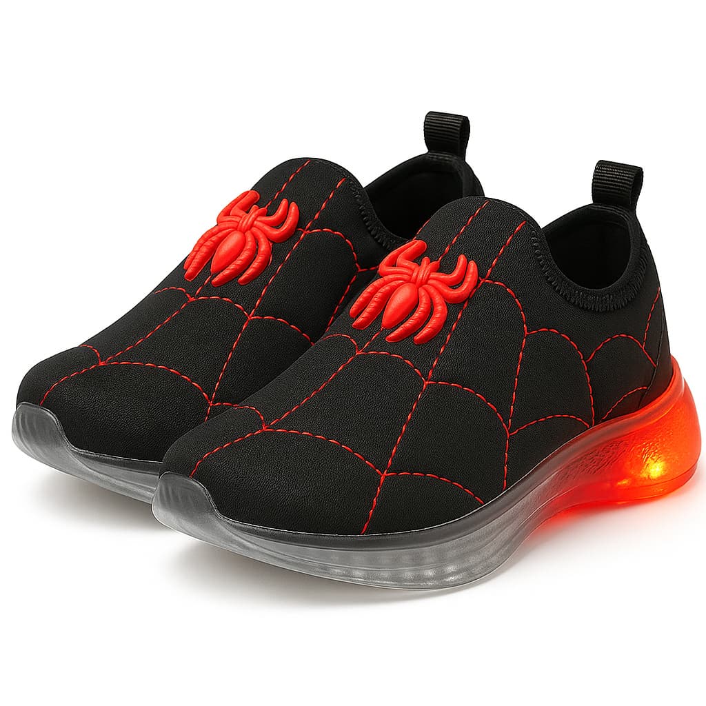 tenis infantil menino led aranha calce facil macio e confortável 20 ao 34