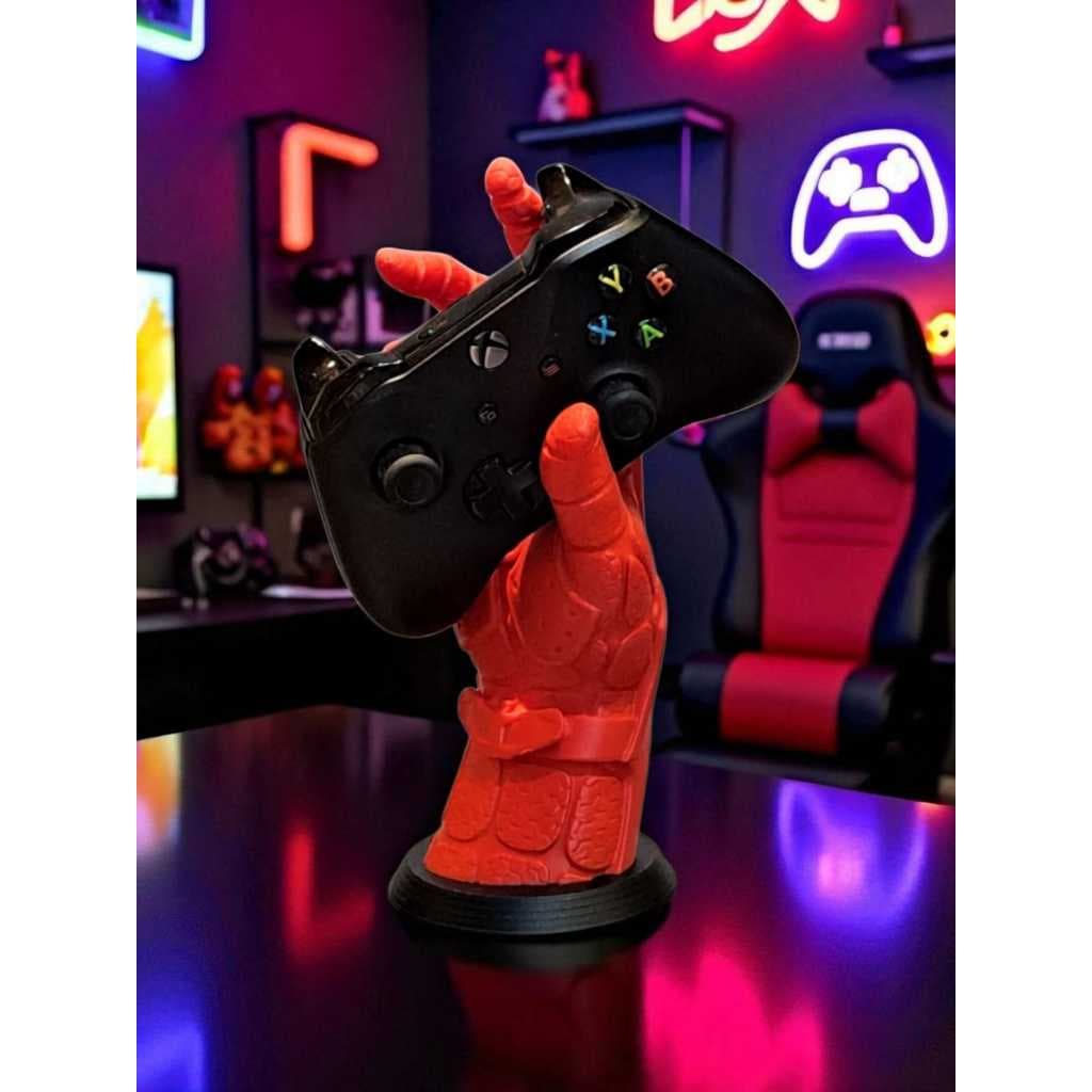 Suporte para Controle de Videogame com design moderno de Mão na cor Vermelho compatível Xbox e Ps5
