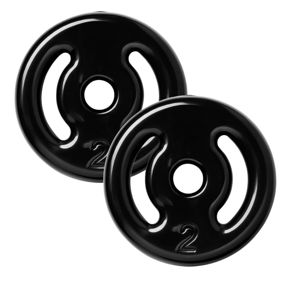 Kit com 2 Anilhas Emborrachadas de 2kg – Para Halteres e Treino de Musculação