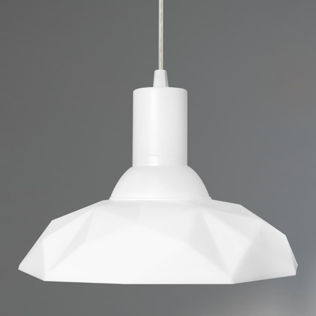 Luminária Pendente Lustre Diamante Branco com lâmpada A60 9W 6500K Luz branco frio G-light