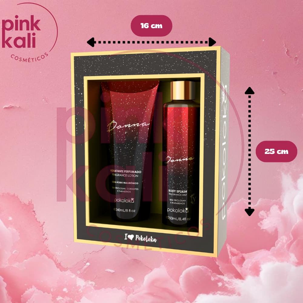 Kit Pokoloka "DONNA" Creme Hidratante 240ml + Desodorante Corporal Body Splash 250ml CREME CORPORAL