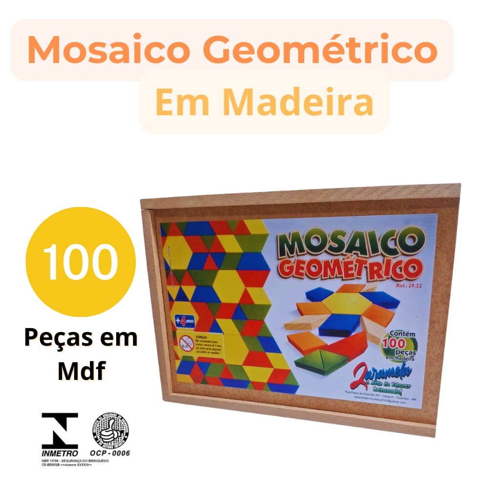 Mosaico Geométrico Brinquedo Criativo De Formas E Cores Brinquedo Educativo