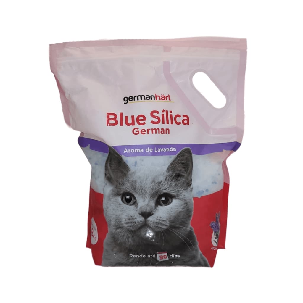 Areia Germanhart Blue Sílica Aroma Lavanda Para Gatos 1,8 Kg Higiênica Sanitária Absorvente Controle Odor