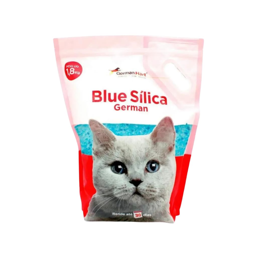 Areia Gatos Sílica Higiênica Germanhart Blue 1,8kg Sanitária Absorvente Controle Odor