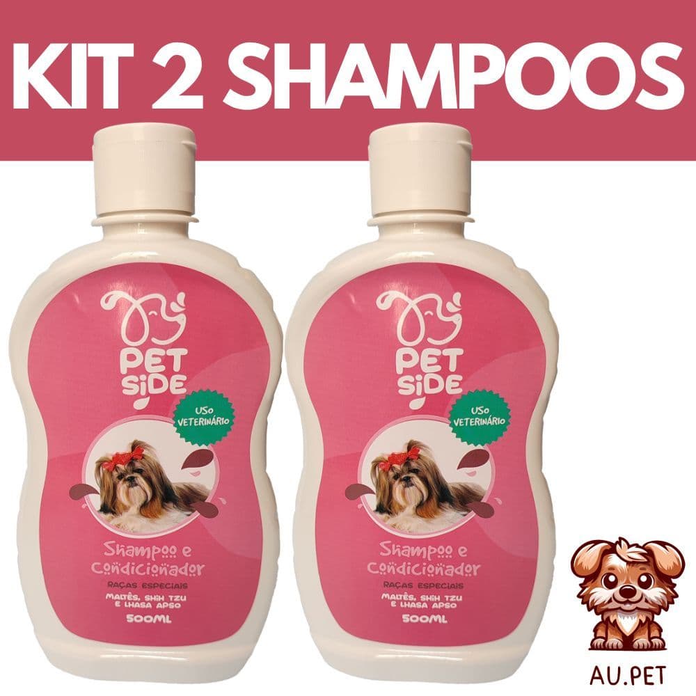 Kit banho Shampoo Para Cachorro pet 2 Shampoo para cães Shih Tzu / Lhasa 500ml Pet Sid