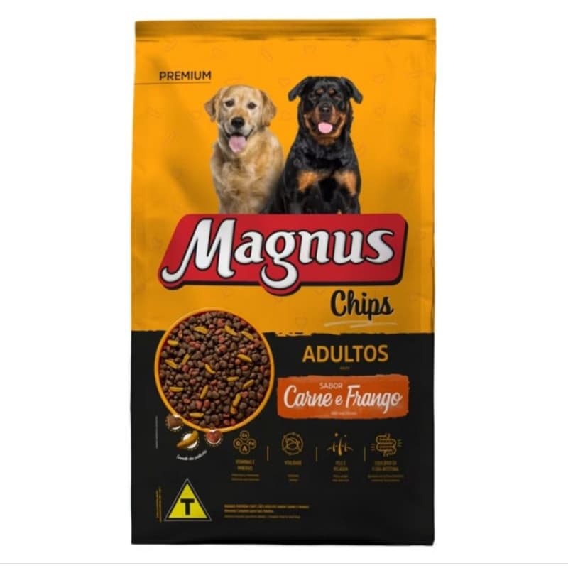 Ração Magnus Chips carne e frango15kg racao