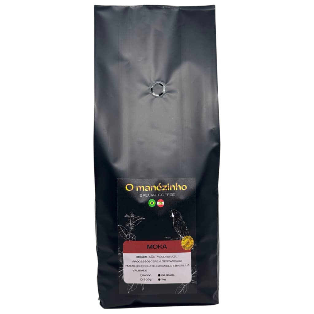 Café Especial O Manézinho Moka 100% Arábica em Grãos 1kg Torra Média
