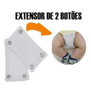Kit 2 Extensores de Body Bebê 2 Botões, Alongador de bodie enxoval