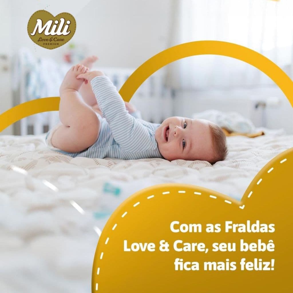 Fralda Descartável Mili Love e Care Premium Jumbo | Alta Absorção | Toque Macio | Envio Rápido