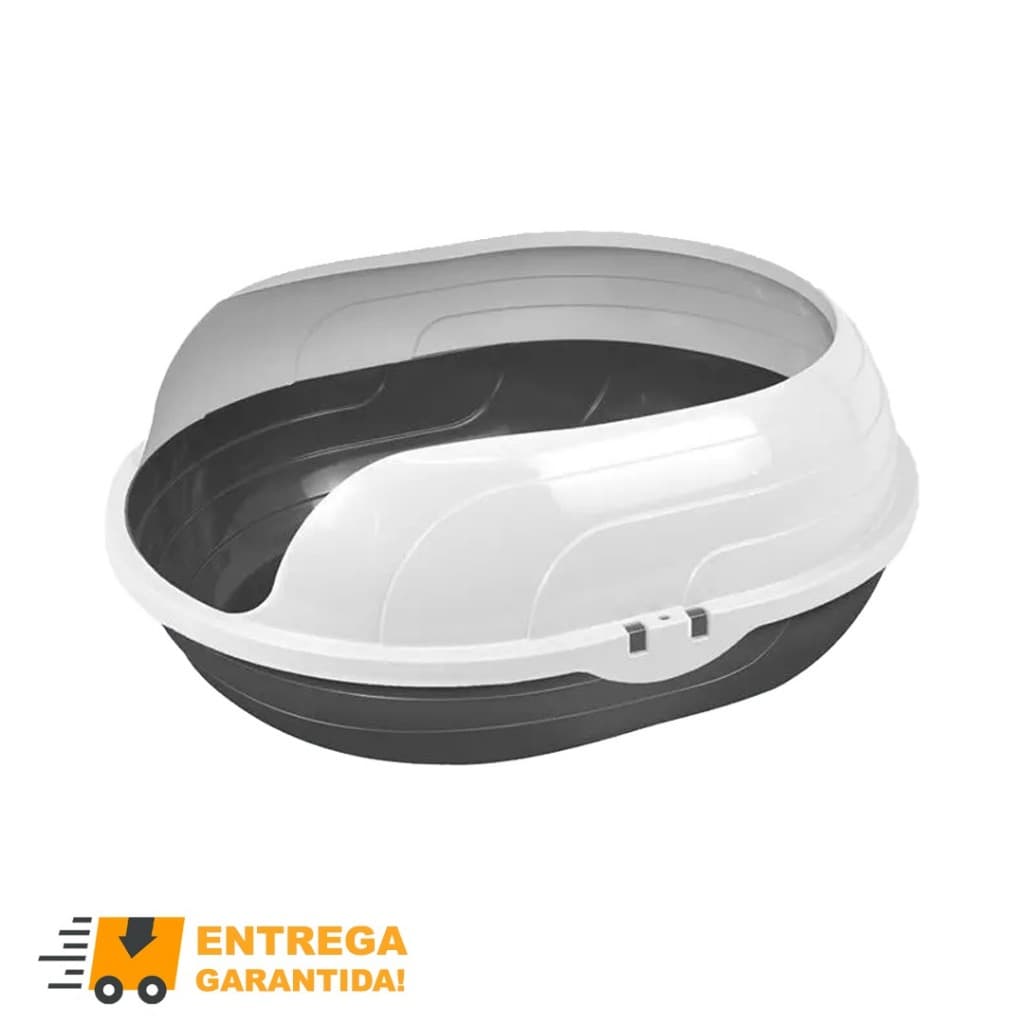 Caixa de Areia sanitária Bandeja Higiênica para Gato Furacão Pet cor Preta (Bandeja Higienica)