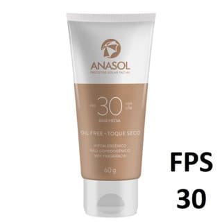 Anasol Protetor Solar Facial Base Média FPS 30 Com cor 60g