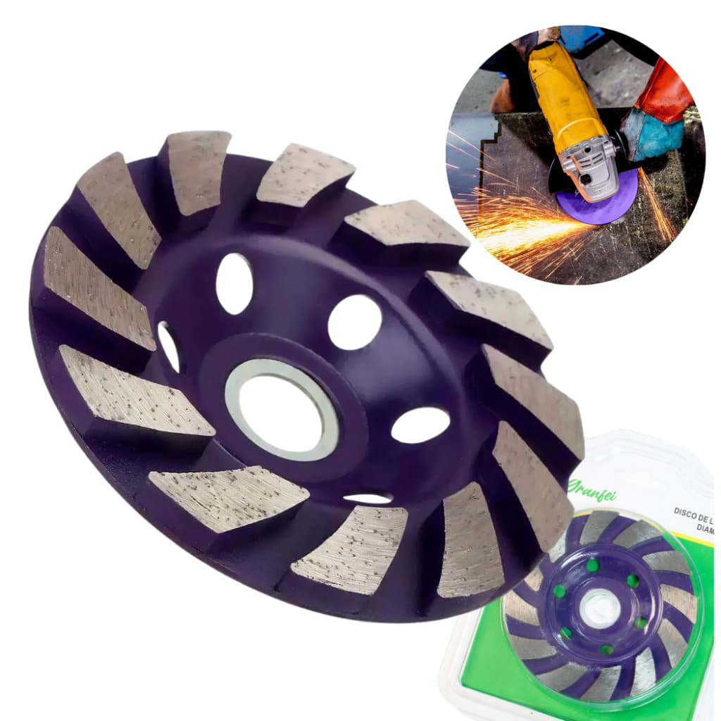 Kit 2/4/6 Disco Desbaste Diamantado para Concreto, Mármore e Esmerilhadeira – Alta Performance MEGA
