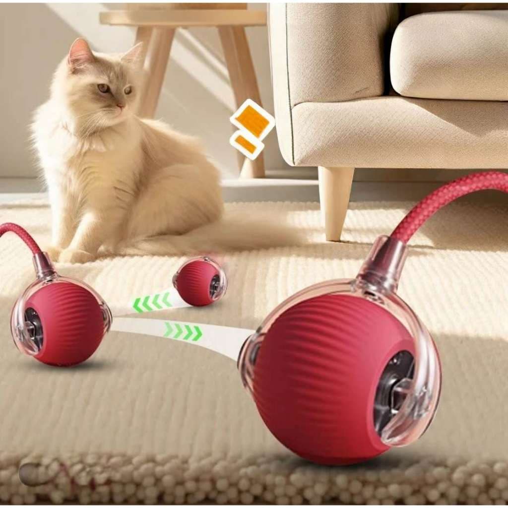 Brinquedos Inteligentes Para Gatos/Cachorros Bola De Rolamento Automática Cauda Falsa Recarregável Elétrico